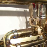 Trumpet First Slide Trigger Installation #1 Image of custom work on a trumpet