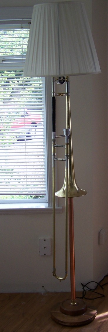 Image of a Trombone made into a lamp